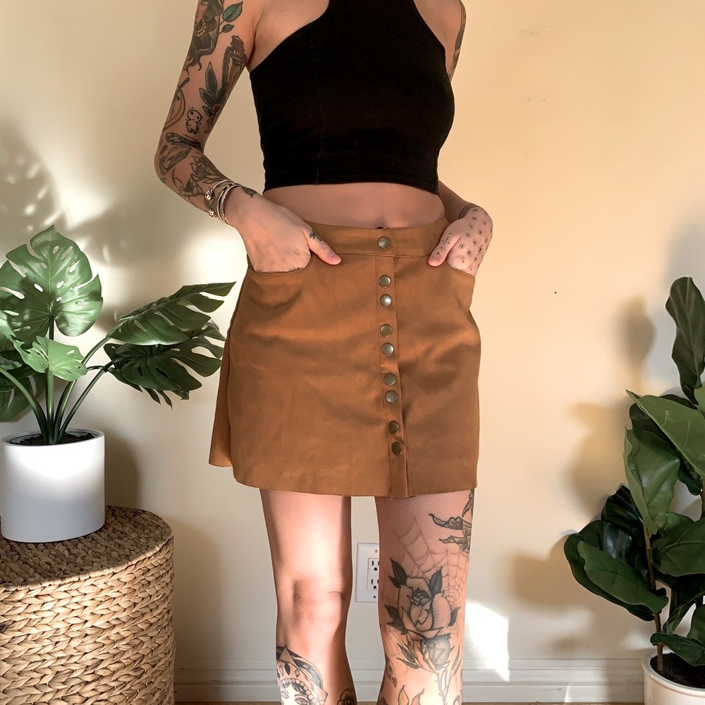 Sage the label tan suede skirt